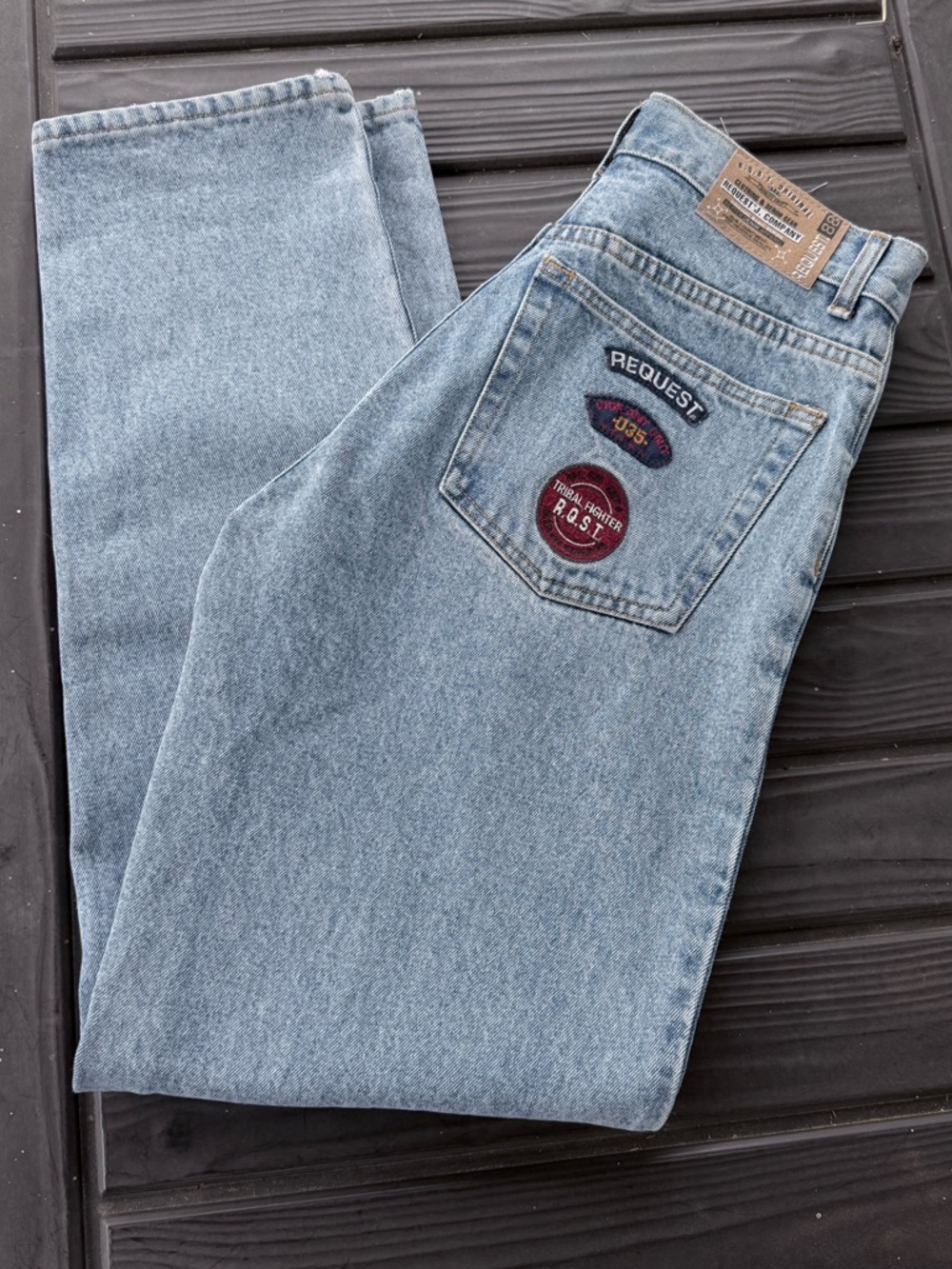 Vintage REQUEST Jeans Light Blue Denim straight